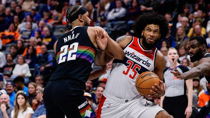 Jan 17, 2026; Denver, Colorado, USA; Washington Wizards forward Marvin Bagley III (35) controls the ball under pressure from Denver Nuggets forward Zeke Nnaji (22) in the third quarter at Ball Arena. Mandatory Credit: Isaiah J. Downing-Imagn Images Jan 17, 2026; Denver, Colorado, USA; Washington Wizards forward Marvin Bagley III (35) controls the ball under pressure from Denver Nuggets forward Zeke Nnaji (22) in the third quarter at Ball Arena. Mandatory Credit: Isaiah J. Downing-Imagn Images