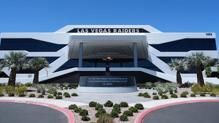 Jul 24, 2025; Henderson, NV, USA; A general overall view of the Las Vegas Raiders headquarters and practice facility at the Intermountain Healthcare Performance Center. Mandatory Credit: Kirby Lee-Imagn Images