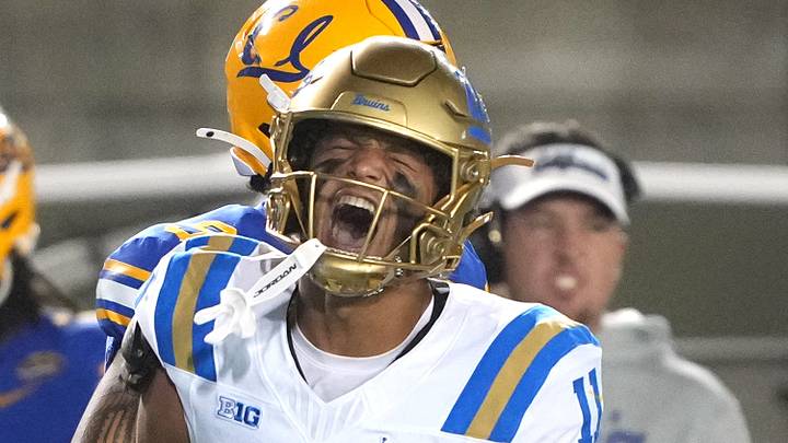 Sep 5, 2026; Berkeley, California, USA; UCLA Bruins wide receiver Landon Ellis (11) reacts after a catch against the California Golden Bears during the second quarter at California Memorial Stadium. Mandatory Credit: Darren Yamashita-Imagn Images Sep 5, 2026; Berkeley, California, USA; UCLA Bruins wide receiver Landon Ellis (11) reacts after a catch against the California Golden Bears during the second quarter at California Memorial Stadium. Mandatory Credit: Darren Yamashita-Imagn Images