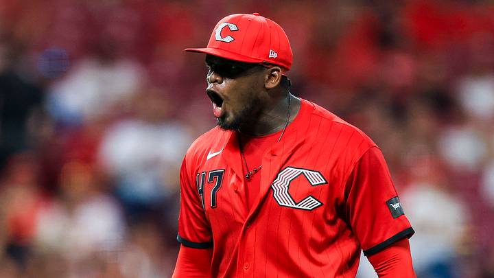 Cincinnati Reds relief pitcher Luis Mey. Cincinnati Reds relief pitcher Luis Mey.