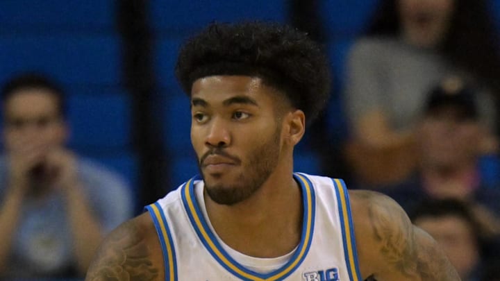 Dec 23, 2025; Los Angeles, California, USA; UCLA Bruins guard Donovan Dent (2) handles the ball in the first half against the UC Riverside Highlanders at Pauley Pavilion presented by Wescom Financial. Mandatory Credit: Jayne Kamin-Oncea-Imagn Images