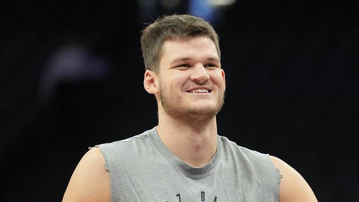 Dec 8, 2024; Sacramento, California, USA; Utah Jazz center Walker Kessler (24) before the game against the Sacramento Kings at Golden 1 Center. Mandatory Credit: Darren Yamashita-Imagn Images