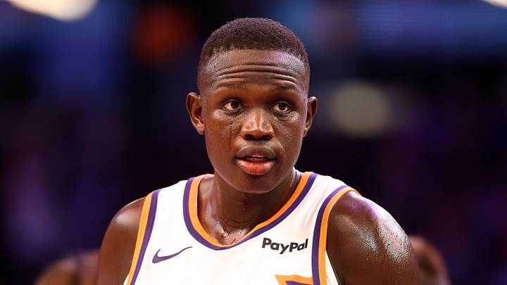 Phoenix Suns center Khaman Maluach (10) against the Los Angeles Lakers during an NBA preseason game at Mortgage Matchup Center on October 14, 2025. Phoenix Suns center Khaman Maluach (10) against the Los Angeles Lakers during an NBA preseason game at Mortgage Matchup Center on October 14, 2025.