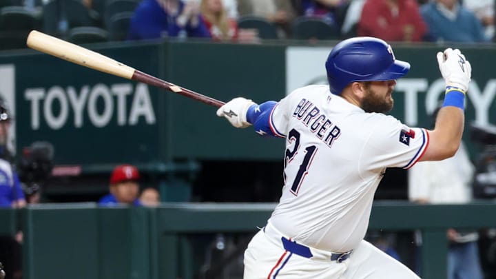 Texas Rangers first baseman Jake Burger.