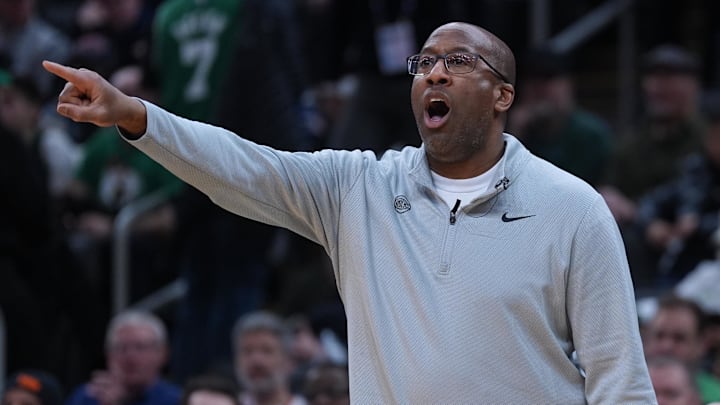 Feb 8, 2026; Boston, Massachusetts, USA; New York Knicks head coach Mike Brown watches from the sideline as they take on the Boston Celtics at TD Garden.