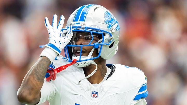 Detroit Lions wide receiver Jameson Williams (1) celebrates a touchdown against the Arizona Cardinals Detroit Lions wide receiver Jameson Williams (1) celebrates a touchdown against the Arizona Cardinals
