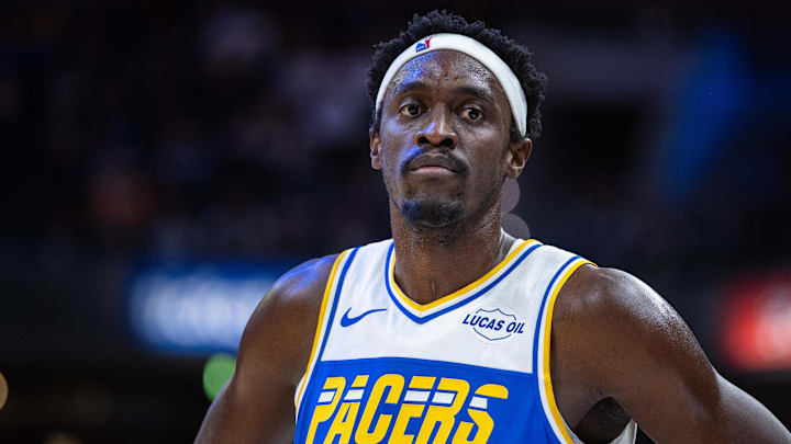 Indiana Pacers forward Pascal Siakam (43) in the first half against the Orlando Magic at Gainbridge Fieldhouse.