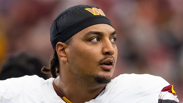 Washington Commanders offensive lineman Brandon Coleman (Mark J. Rebilas-Imagn Images)