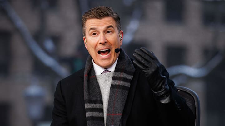 Rece Davis hosts the ESPN College GameDay show before the first round of the College Football Playoff between Notre Dame and Indiana on Friday, Dec. 20, 2024, in South Bend.