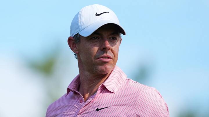 Rory McIlroy walks to the 18th tee during the second round of the 2026 Memorial Tournament presented by Workday