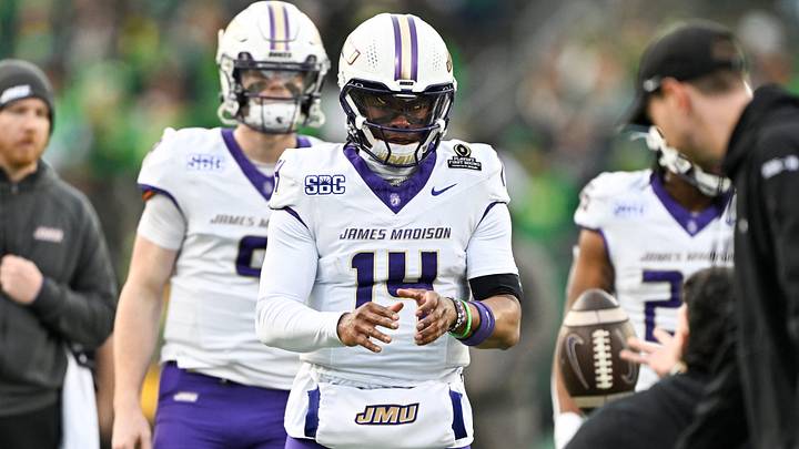 James Madison quarterback JC Evans was taken down for an 11-yard loss on the first play of overtime against Appalachian State, effectively ending the Dukes’ chances at an unbeaten season. James Madison quarterback JC Evans was taken down for an 11-yard loss on the first play of overtime against Appalachian State, effectively ending the Dukes’ chances at an unbeaten season.