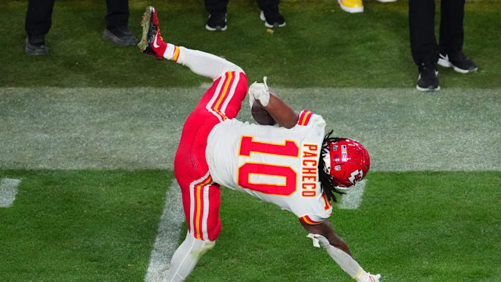 Kansas City Chiefs running back Isiah Pacheco (10) is tackled by Philadelphia Eagles safety C.J. Gardner-Johnson (23) during the fourth quarter in Super Bowl LVII at State Farm Stadium in Glendale on Feb. 12, 2023.
Nfl Super Bowl Lvii Kansas City Chiefs Vs Philadelphia Eagles Kansas City Chiefs running back Isiah Pacheco (10) is tackled by Philadelphia Eagles safety C.J. Gardner-Johnson (23) during the fourth quarter in Super Bowl LVII at State Farm Stadium in Glendale on Feb. 12, 2023.
Nfl Super Bowl Lvii Kansas City Chiefs Vs Philadelphia Eagles