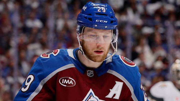 May 20, 2026; Denver, Colorado, USA; Colorado Avalanche center Nathan MacKinnon (29) during the second period against the Vegas Golden Knights in game one of the Western Conference Final of the 2026 Stanley Cup Playoffs at Ball Arena. Mandatory Credit: Isaiah J. Downing-Imagn Images May 20, 2026; Denver, Colorado, USA; Colorado Avalanche center Nathan MacKinnon (29) during the second period against the Vegas Golden Knights in game one of the Western Conference Final of the 2026 Stanley Cup Playoffs at Ball Arena. Mandatory Credit: Isaiah J. Downing-Imagn Images