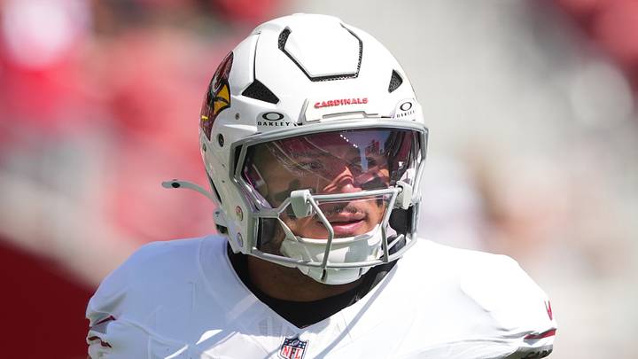 Sep 27, 2026; Santa Clara, California, USA; Arizona Cardinals running back Tyler Allgeier (22) before the game against the San Francisco 49ers at Levi's Stadium. Mandatory Credit: Darren Yamashita-Imagn Images Sep 27, 2026; Santa Clara, California, USA; Arizona Cardinals running back Tyler Allgeier (22) before the game against the San Francisco 49ers at Levi's Stadium. Mandatory Credit: Darren Yamashita-Imagn Images