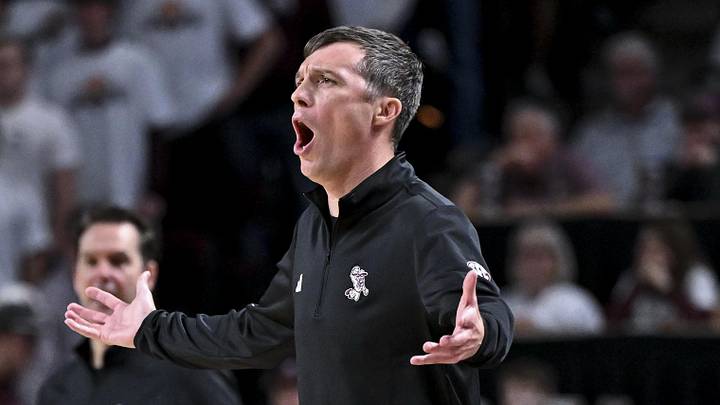 Texas A&M Aggies head coach Bucky McMillan reacts during the first half against the Mississippi State Bulldogs at Reed Arena. Texas A&M Aggies head coach Bucky McMillan reacts during the first half against the Mississippi State Bulldogs at Reed Arena.