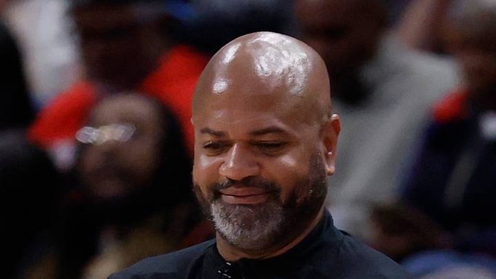 Detroit Pistons head coach J.B. Bickerstaff reacts during the second half against the Orlando Magic during game seven of the first round of the 2026 NBA Playoffs at Little Caesars Arena on May 3, 2026.