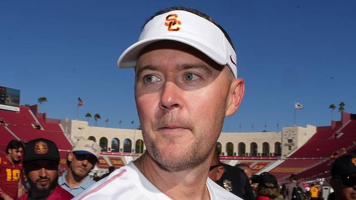 Southern California Trojans head coach Lincoln Riley reacts after a game against the Wisconsin Badgers at United Airlines Field at Los Angeles Memorial Coliseum. Mandatory Credit: Kirby Lee-Imagn Images Southern California Trojans head coach Lincoln Riley reacts after a game against the Wisconsin Badgers at United Airlines Field at Los Angeles Memorial Coliseum. Mandatory Credit: Kirby Lee-Imagn Images