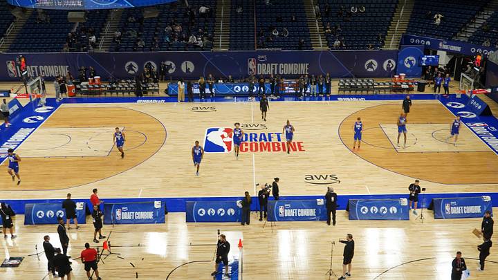 May 11, 2026; Chicago, IL, USA; Players participate in the 2026 NBA Draft Combine at Wintrust Arena. Mandatory Credit: David Banks-Imagn Images May 11, 2026; Chicago, IL, USA; Players participate in the 2026 NBA Draft Combine at Wintrust Arena. Mandatory Credit: David Banks-Imagn Images