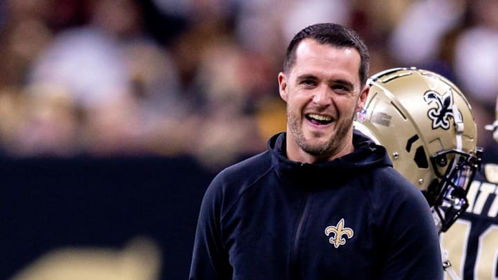 Derek Carr QB New Orleans Saints. Mandatory Credit: Stephen Lew-Imagn Images Derek Carr QB New Orleans Saints. Mandatory Credit: Stephen Lew-Imagn Images