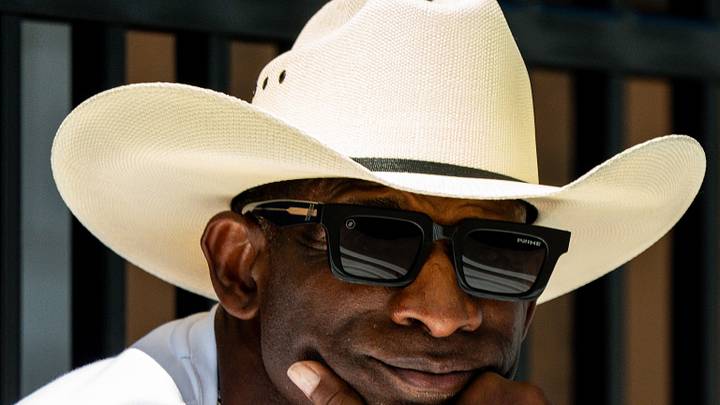 Deion Sanders takes in the second day of Cleveland Browns training camp, July 30, 2026, in Berea, Ohio. Deion Sanders takes in the second day of Cleveland Browns training camp, July 30, 2026, in Berea, Ohio.