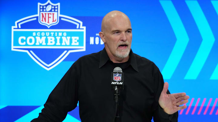 Feb 27, 2024; Indianapolis, IN, USA; Washington Commanders coach Dan Quinn during the NFL Scouting