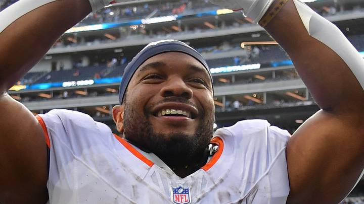 Denver Broncos running back J.K. Dobbins Denver Broncos running back J.K. Dobbins