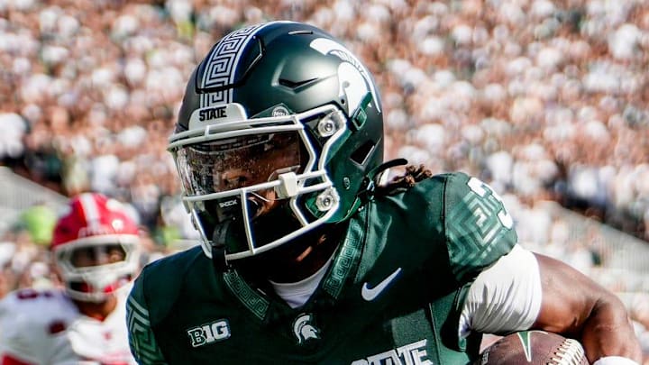 Michigan State's Rodney Bullard Jr. runs for a touchdown against Youngstown State during the first quarter on Saturday, Sept. 13, 2025, at Spartan Stadium in East Lansing.