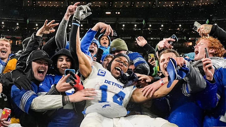 Detroit Lions wide receiver Amon-Ra St. Brown (14). Detroit Lions wide receiver Amon-Ra St. Brown (14).