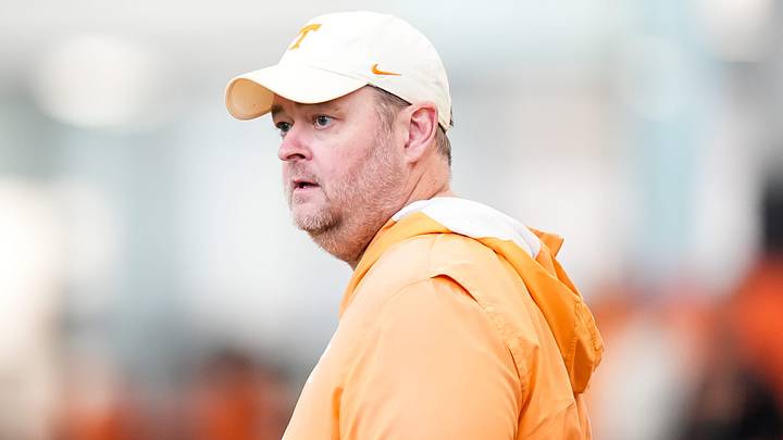 Tennessee coach Josh Heupel during the Vols' spring football practice in Knoxville on March 17, 2026. Tennessee coach Josh Heupel during the Vols' spring football practice in Knoxville on March 17, 2026.