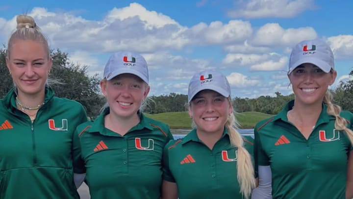 Some of the Miami Hurricanes Golf Team taking a roster photo before the season gets underway Some of the Miami Hurricanes Golf Team taking a roster photo before the season gets underway