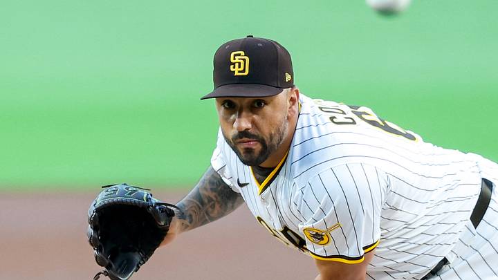 Aug 18, 2025; San Diego, California, USA; San Diego Padres starting pitcher Nestor Cortes (65) throws a pitch during the first inning against the San Francisco Giants at Petco Park. Mandatory Credit: David Frerker-Imagn Images Aug 18, 2025; San Diego, California, USA; San Diego Padres starting pitcher Nestor Cortes (65) throws a pitch during the first inning against the San Francisco Giants at Petco Park. Mandatory Credit: David Frerker-Imagn Images