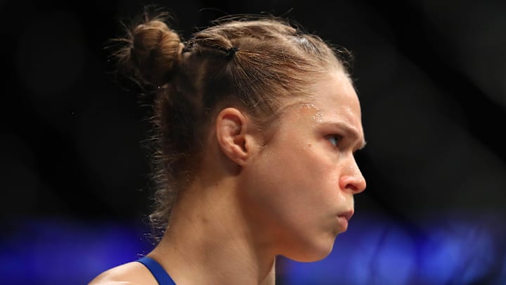 December 30, 2016; Las Vegas, NV, USA; Ronda Rousey before her fight against Amanda Nunes during UFC 207 at T-Mobile Arena. Mandatory Credit: Mark J. Rebilas-Imagn Images