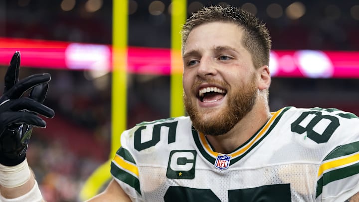 Green Bay Packers tight end Tucker Kraft is all smiles after beating the Arizona Cardinals.