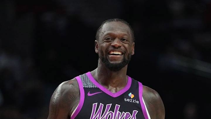 Feb 24, 2026; Portland, Oregon, USA; Minnesota Timberwolves forward Julius Randle (30) and Portland Trail Blazers guard Jrue Holiday (5) share a laugh during the second half at Moda Center. Mandatory Credit: Soobum Im-Imagn Images Feb 24, 2026; Portland, Oregon, USA; Minnesota Timberwolves forward Julius Randle (30) and Portland Trail Blazers guard Jrue Holiday (5) share a laugh during the second half at Moda Center. Mandatory Credit: Soobum Im-Imagn Images