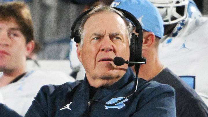 Oct 17, 2026; Durham, North Carolina, USA; North Carolina Tar Heels head coach Bill Belichick looks on during the fourth quarter against the Duke Blue Devils at Wallace Wade Stadium. Mandatory Credit: Zachary Taft-Imagn Images Oct 17, 2026; Durham, North Carolina, USA; North Carolina Tar Heels head coach Bill Belichick looks on during the fourth quarter against the Duke Blue Devils at Wallace Wade Stadium. Mandatory Credit: Zachary Taft-Imagn Images