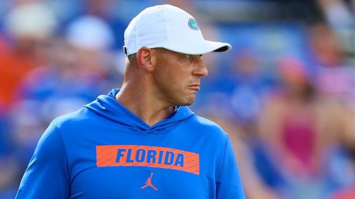 Florida head coach Jon Sumrall watches warm ups during first half of an NCAA football game at Steve Spurrier Field at Ben Hill Griffin Stadium in Gainesville, FL on Saturday, September 12, 2026. [Alan Youngblood/Gainesville Sun]