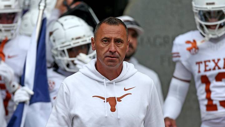 Texas Longhorns head coach Steve Sarkisian walks out of the lockerroom. 