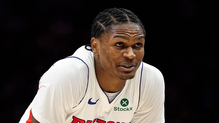 Mar 28, 2026; Minneapolis, Minnesota, USA; Detroit Pistons guard Ausar Thompson (9) looks on during the second half against the Minnesota Timberwolves at Target Center. Mandatory Credit: Matt Krohn-Imagn Images