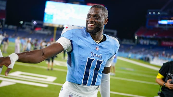 Tennessee Titans wide receiver Van Jefferson exits the field after an NFL pre-season game against the Minnesota Vikings.