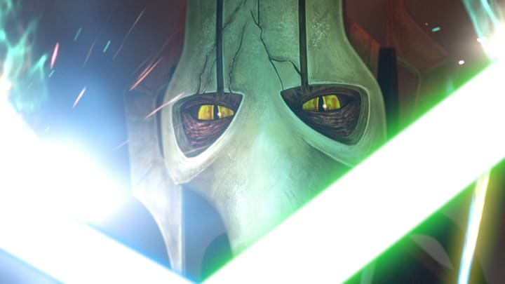 General Grievous in a scene from "STAR WARS: TALES OF THE EMPIRE", exclusively on Disney+. © 2024 Lucasfilm Ltd. & ™. All Rights Reserved.