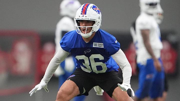 Buffalo Bills cornerback Jordan Dunbar (36) trains during Buffalo Bills Minicamp. Buffalo Bills cornerback Jordan Dunbar (36) trains during Buffalo Bills Minicamp.