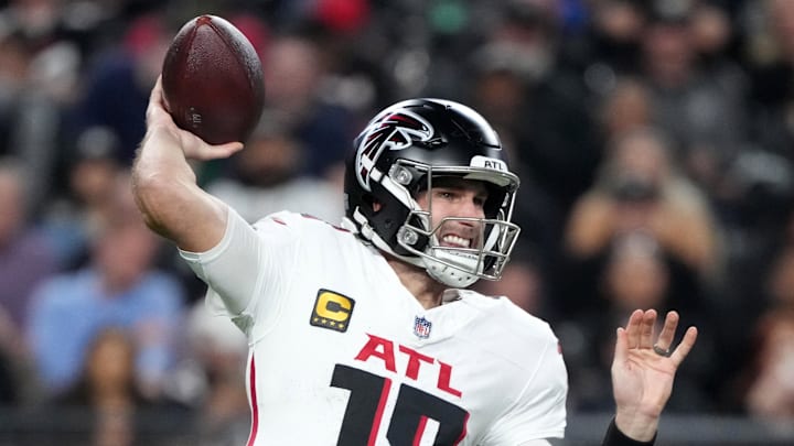 Atlanta Falcons quarterback Kirk Cousins throws a pass.