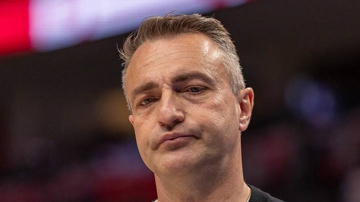 Toronto Raptors head coach Darko Rajakovic walks off the court after losing to the Detroit Pistons.