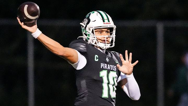 Port Washington quarterback Jack Bunyan (10) throws a pass versus West Bend West in a Glacier Trails Conference game on Sept. 18, 2026.