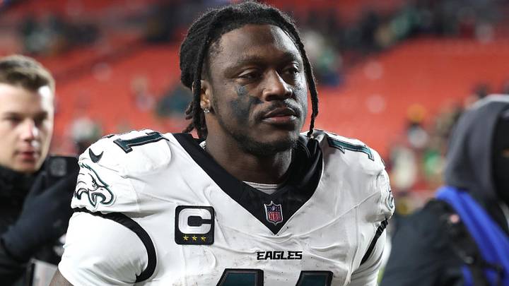Dec 20, 2025; Landover, Maryland, USA; Philadelphia Eagles wide receiver A.J. Brown (11) leaves the field after the game against the Washington Commanders at Northwest Stadium. Dec 20, 2025; Landover, Maryland, USA; Philadelphia Eagles wide receiver A.J. Brown (11) leaves the field after the game against the Washington Commanders at Northwest Stadium.