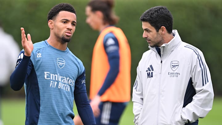 Ethan Nwaneri (left) has struggled for minutes under Mikel Arteta.