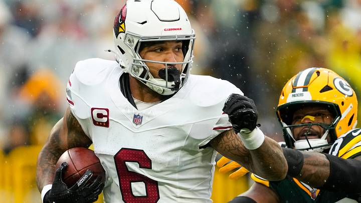 Arizona Cardinals running back James Conner runs with the ball against the Packers at Lambeau Field in 2024. Arizona Cardinals running back James Conner runs with the ball against the Packers at Lambeau Field in 2024.