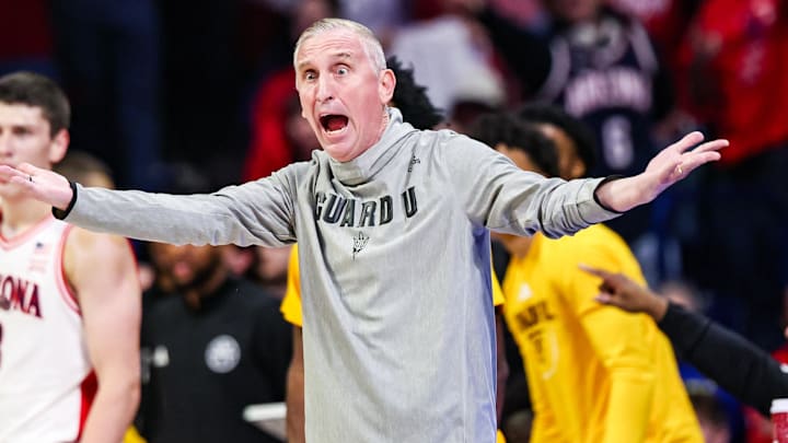 Jan 14, 2026; Tucson, Arizona, USA; Arizona State Sun Devils head coach Bobby Hurley reacts during the first half of the game against the Arizona Wildcats at McKale Memorial Center. Mandatory Credit: Aryanna Frank-Imagn Images
