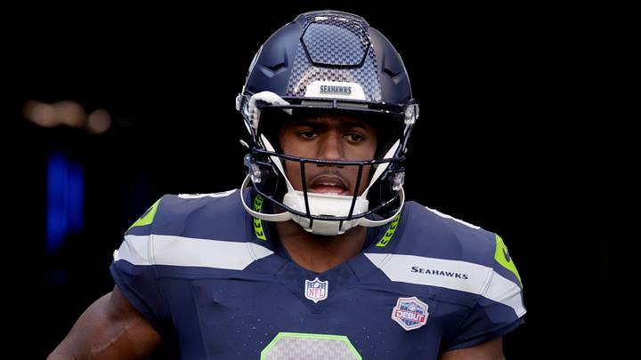 Sep 9, 2026; Seattle, Washington, USA; Seattle Seahawks running back Jadarian Price (8) takes the field for warm ups before a game against the New England Patriots at Lumen Field. Sep 9, 2026; Seattle, Washington, USA; Seattle Seahawks running back Jadarian Price (8) takes the field for warm ups before a game against the New England Patriots at Lumen Field.