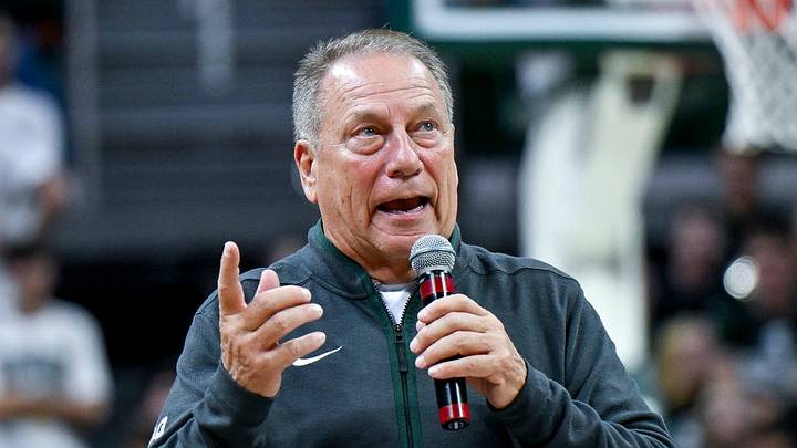 Michigan State’s head coach Tom Izzo addresses the crowd after the Spartans exhibition game against Incarnate Word on Friday, Oct. 2, 2026, at the Breslin Center in East Lansing. Michigan State’s head coach Tom Izzo addresses the crowd after the Spartans exhibition game against Incarnate Word on Friday, Oct. 2, 2026, at the Breslin Center in East Lansing.